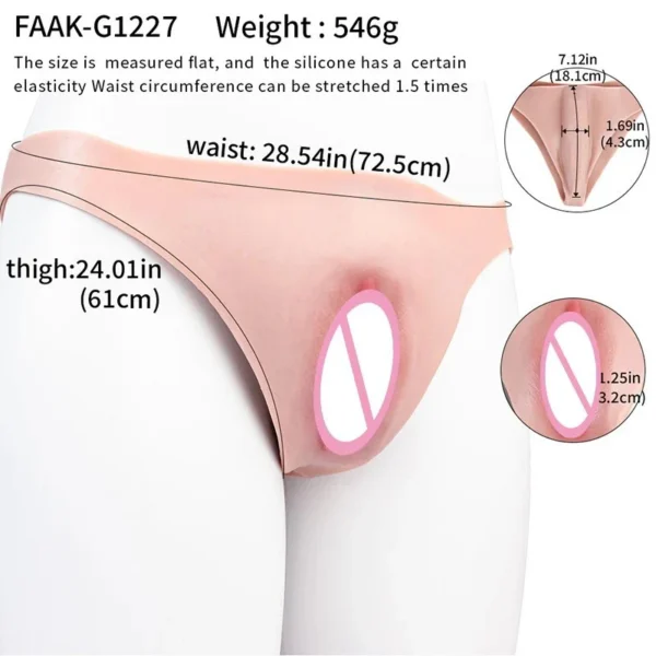 Silicone Men's Hiding Gaff Cross-Dressing Underwear Wearable Penetratable Vagina Panty Thongs Men's Briefs Sex Toys Sissy