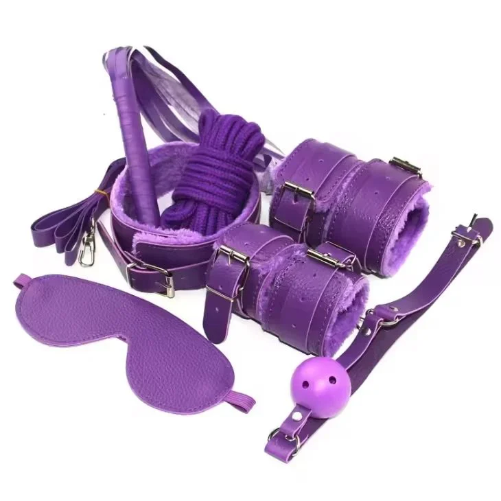 Gag Whips Cuffs Nipple Clamp Products 7 Pcs Set Sex Toys Bdsm Sexy Bondage Lingerie