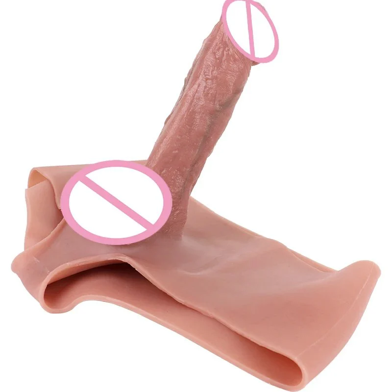 Hollow Realistic Strap on Dildo Pants Silicone Penis Sleeve Dildo Panties for Men Enlargement Women Gay Lesbian Couple