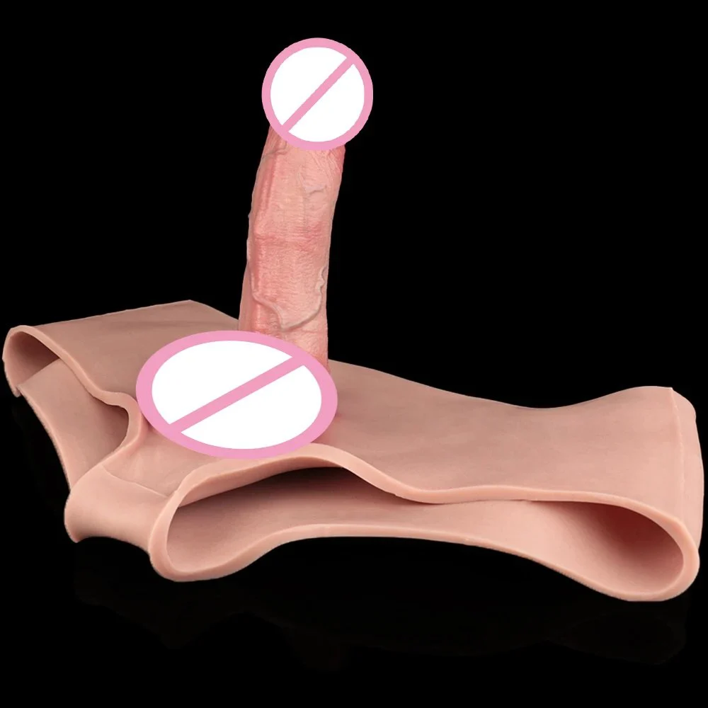 Huge Size Hollow Strap-On Dildo with Soft Silicone Pants Realistic Wearable Sex Toy for Couples