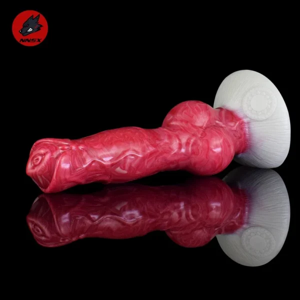Soft Silicone Dildo Animal Dog Knot Cock Penis Rubber Realistic Dildos with Suction Cup for Women