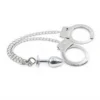 Toy Stainless Steel Anal Plug Long Chains Wrist Restraints Cuff Butt Plug Sexy Handcuffs with Anal Plug
