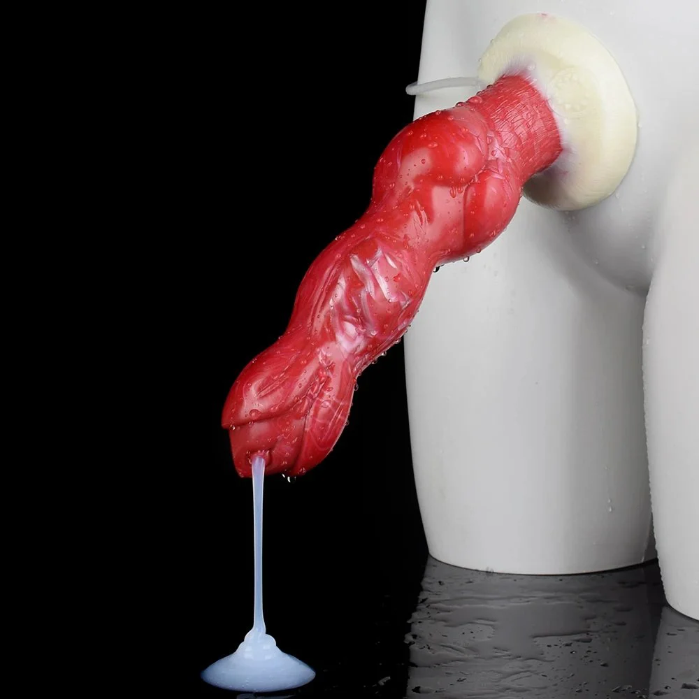 New Adult Dog Squirting Dildo Gorgeous Ejaculation Dildo for Women Flexible Sex Tool Silicone Animal Penis