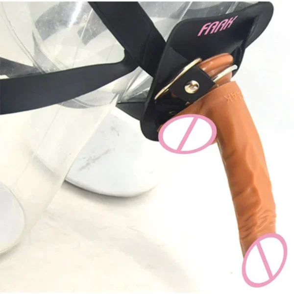 5.5''long 1.5'' Diameter Bondage Sex Toys Wear Penis Artificial Realistic Silicone Two Balls Dildo for Couple Lifelike Play