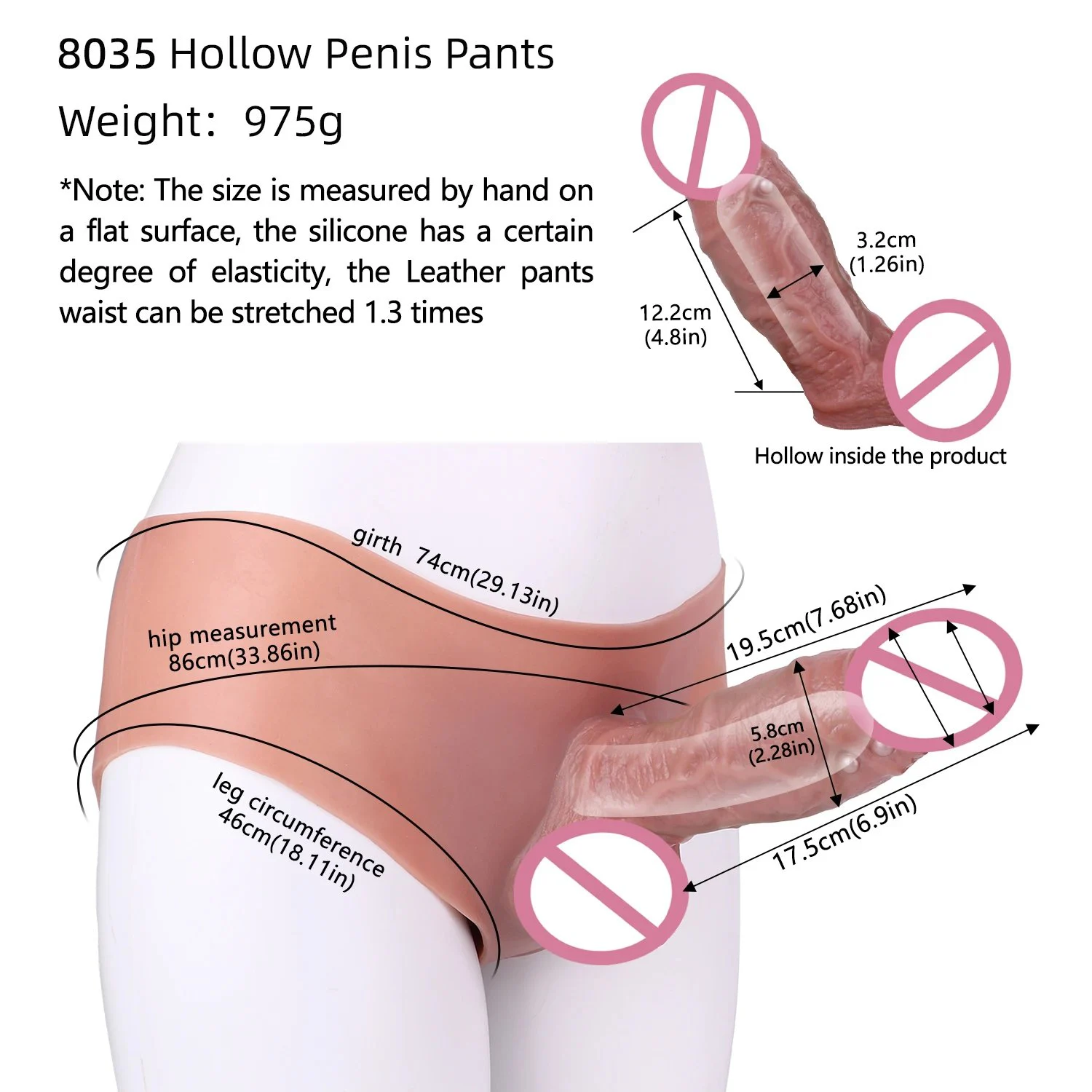 Strap on Hollow Dildo Harness Strap on Male Penis Extender Sheath Soft Wearable Penis Enlargement Sex Toys for Couples Men