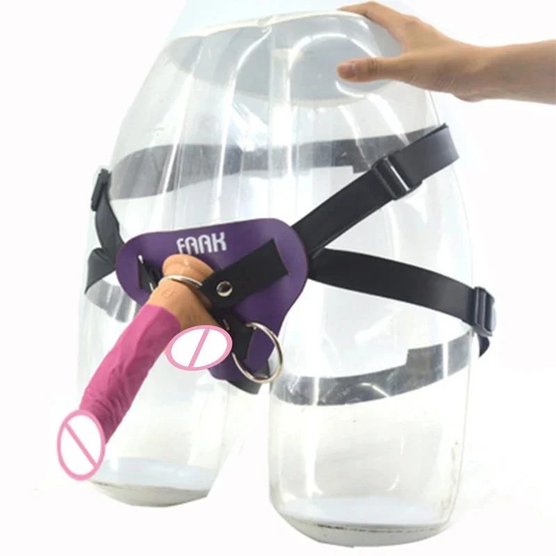 5.5''long 1.5'' Diameter Bondage Sex Toys Wear Penis Artificial Realistic Silicone Two Balls Dildo for Couple Lifelike Play