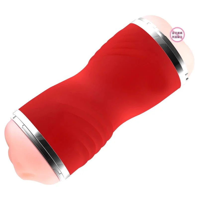 2-in-1 Male Masturbator Double-Sided Silicone Aircraft Cup Hand-Free Pocket Sex Toys for Men's Masturbation