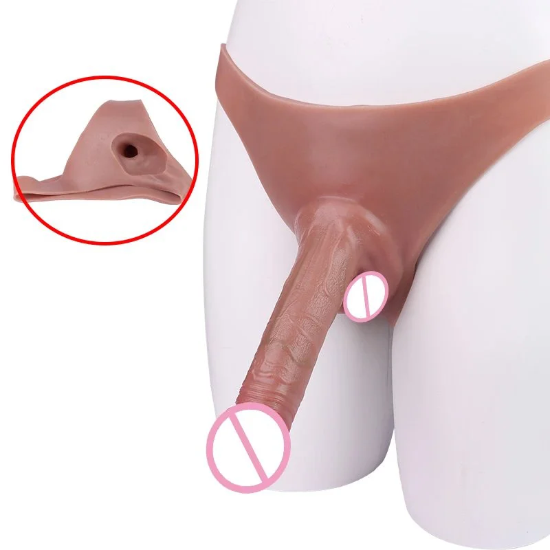 Wear Leather Pants Male Hollow Wear Dildo Sets Platinum Silicone Material Experience Feel More Realistic Sex Toys