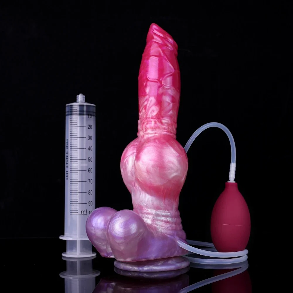 Soft Silicone Squirting Dildo Equipped with Injector and Pump 759g Realistic Dildo Adult Sex Toys