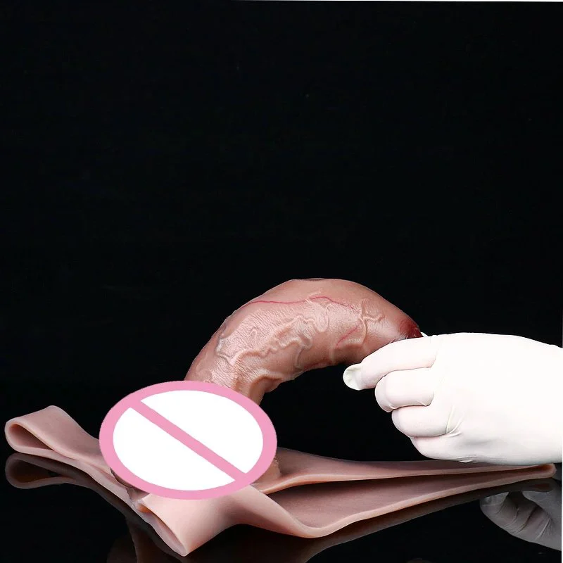 Wearable Silicone Male Strap-on Hollow Dildo Realistic Penis Extender for Men Delay Ejaculation Adult Silicone Sex Toys