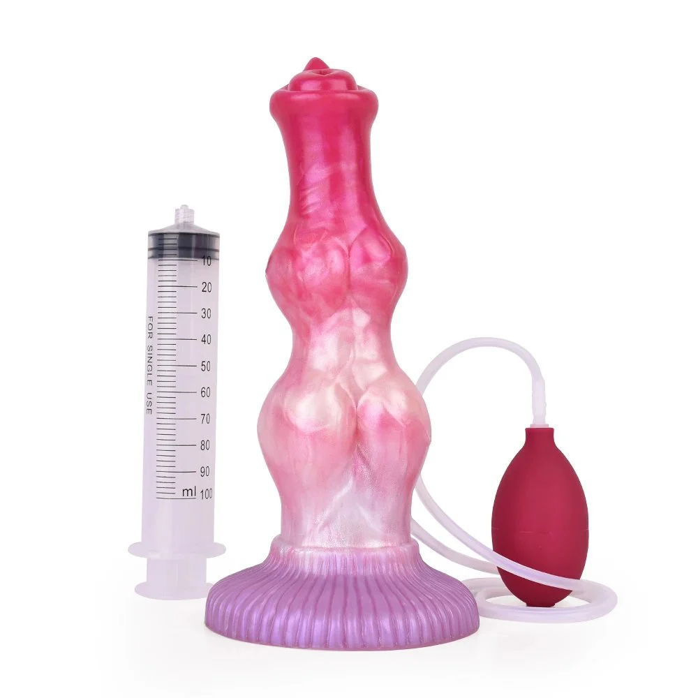 Spray Water Anal Plug Dildo Animal Ejaculating Dildo Realistic Natural Squirting Dog Dildo for Women