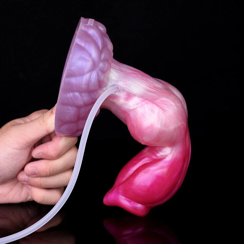 Soft Silicone Squirting Dildo Equipped with Injector and Pump 669g Realistic Dildo Adult Sex Toys