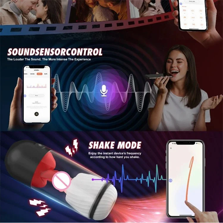 9 Modes USB 360 Rotation Licking Tongue App Control Masturbators Sex Toy Men