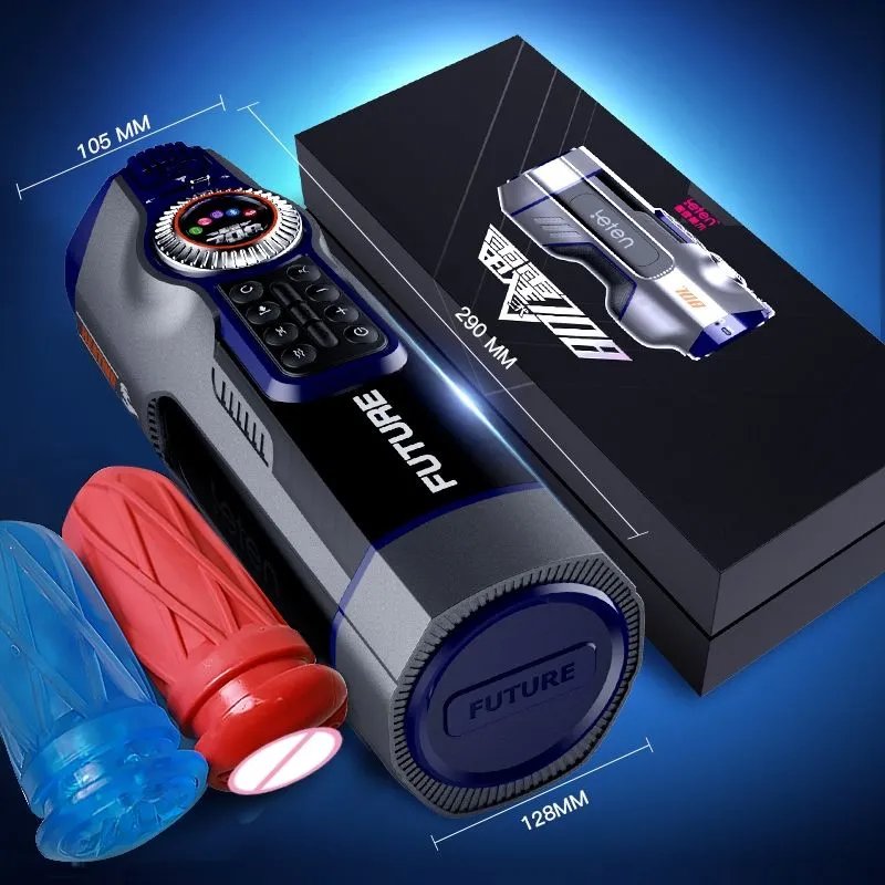 USB Charging Male Masturbator Automatic Telescopic Realistic Feeling Suction Heating Toy with Sound Voice for First Time Sex