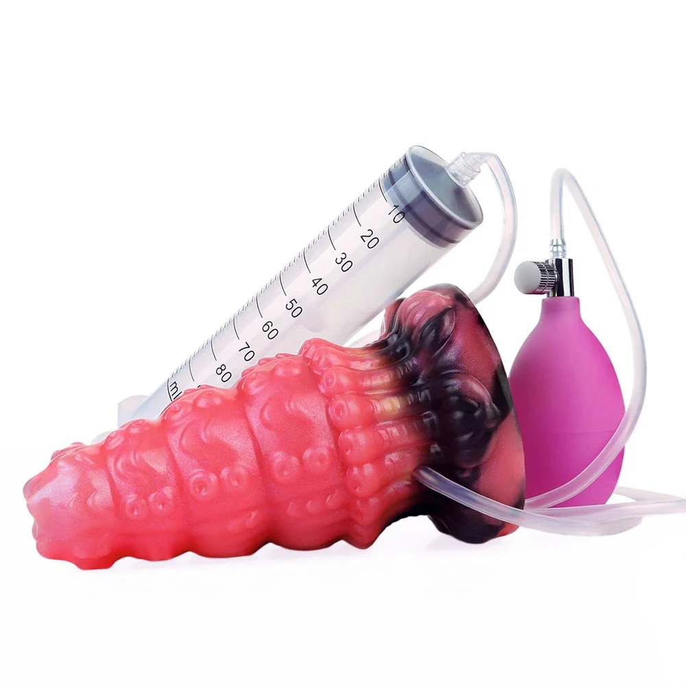 New Fantasy Series Inflatable Squirting Suction Cup Dildo Anal Plug with Multiple Uses Safe Silicone Can Be Attached to the Body