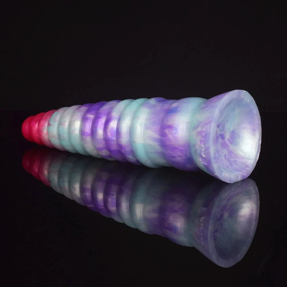 Soft Silicone Large Phallus Threaded Dildo Rear Court Anal Plug Adult Masturbation Sex Toys