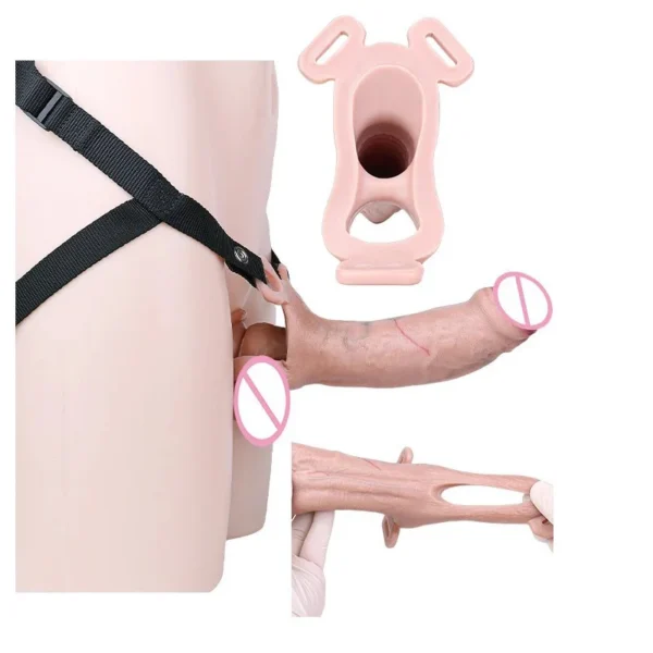Silicone Wearable Penis Training Sleeves Sexy Adult Man Silicone Penis Extender Male Sex Toy Dildo Cock Sleeve for Erection