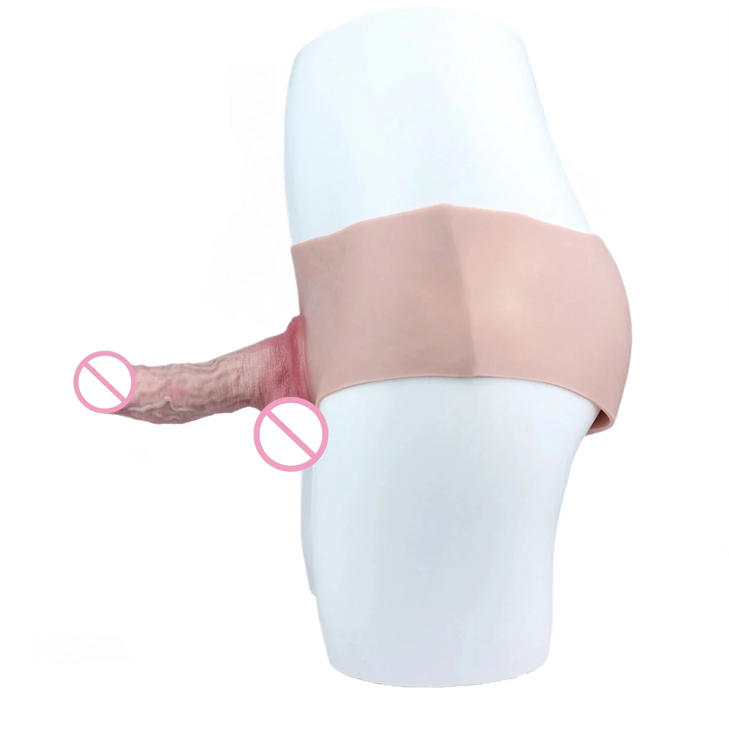 Realistic-feel Silicone Male Penis Skin-tight Pants for Wearable Simulation, Featuring Lifelike Texture and Sensation