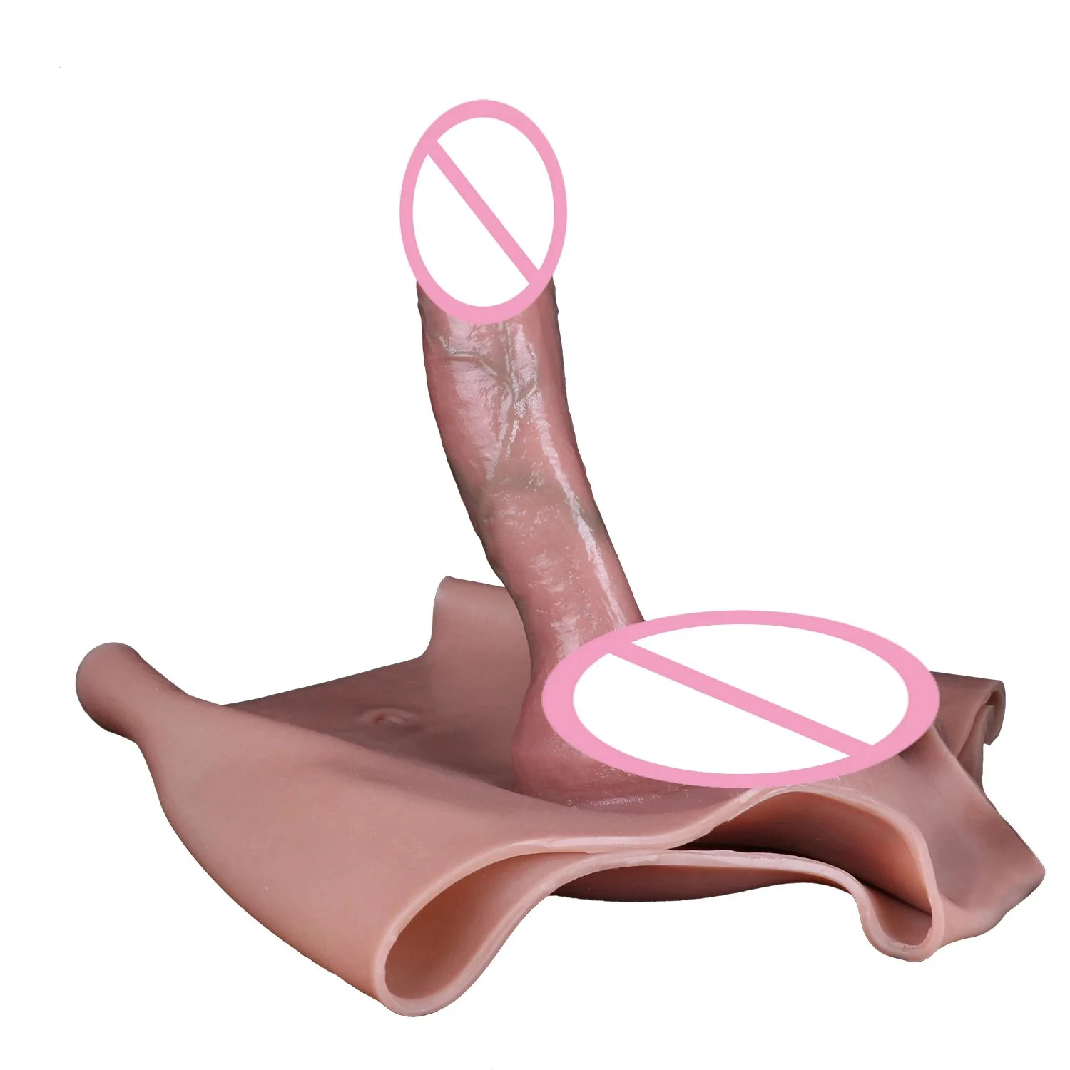 Realistic Dildo Sex Toy Simulation Penis Werable Pants Real Skin Feeling Realistic Silicone Sleeve Hollow Dildo Pants