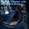 USB 10 Frequency Snail Vibrating Cock Ring Vibrator With Anal Plug for Male Sex Toys
