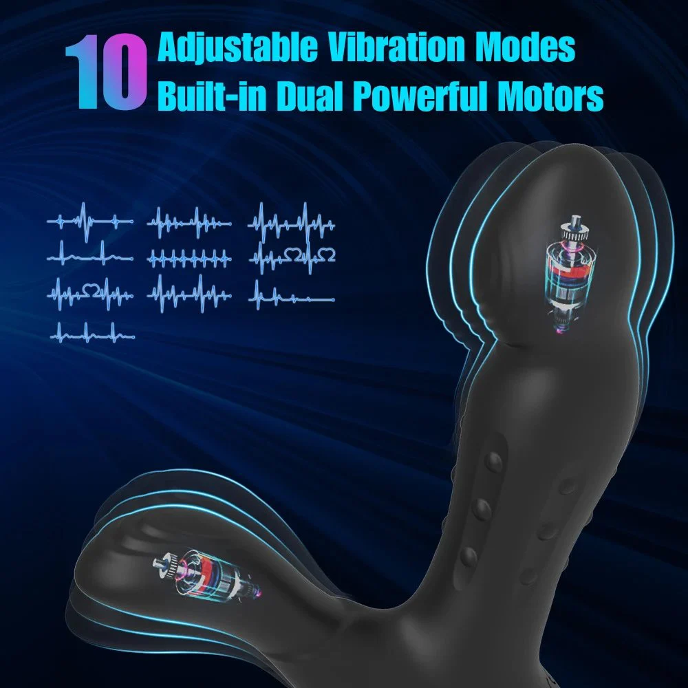 10 Strong Vibration Silicone Anal Butt Plug Male Prostate Massager Premium Vibrating Anal Toy for Sexual Pleasure