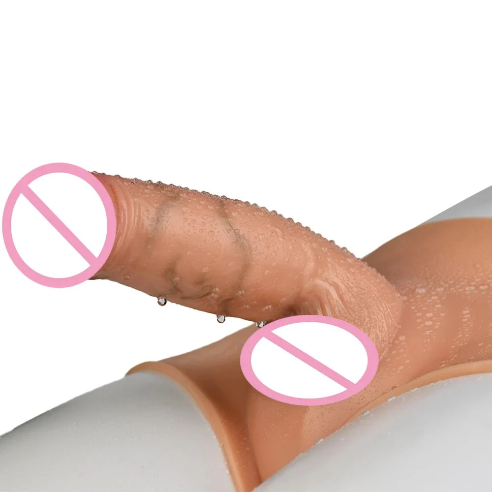 Realistic Wearable Solid Dildo Pants G-Spot Stimulator Lifelike One-Piece Penis Silicone Solid Pants Sex Toys for Lesbian
