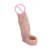 5.82in Hollow Skin Dildo Silicone Penis Extender Delay Ejaculation Penis Enlargement Sex Toys Penis Sleeve Sex Enhancer for Men