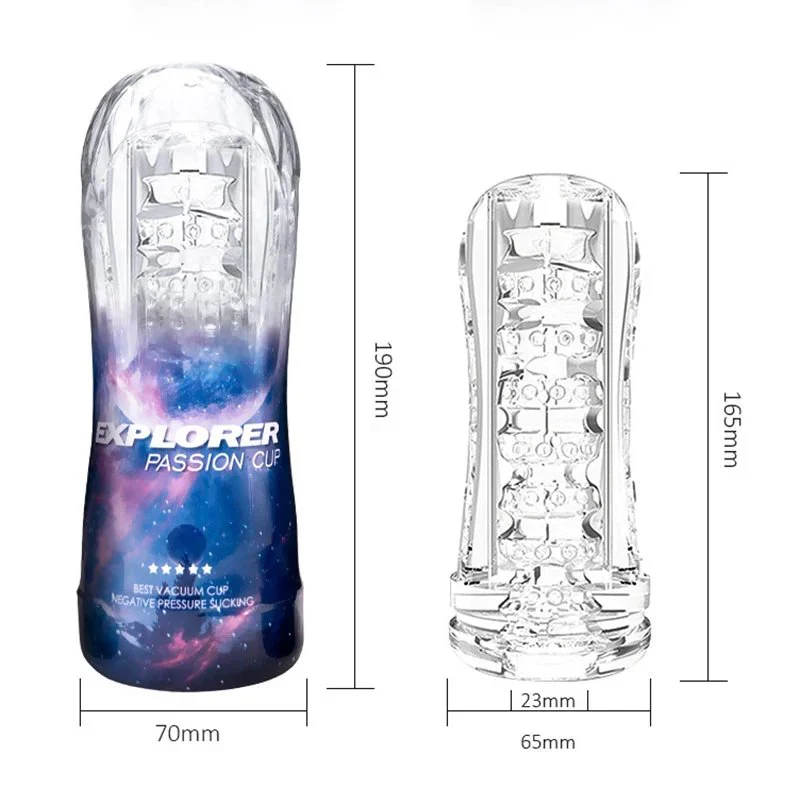 18+ Thrusting Male Masturbation Cup Vagina Pussy Sex Toys for Men Soft Clear Male Masturbator Sexy Toy