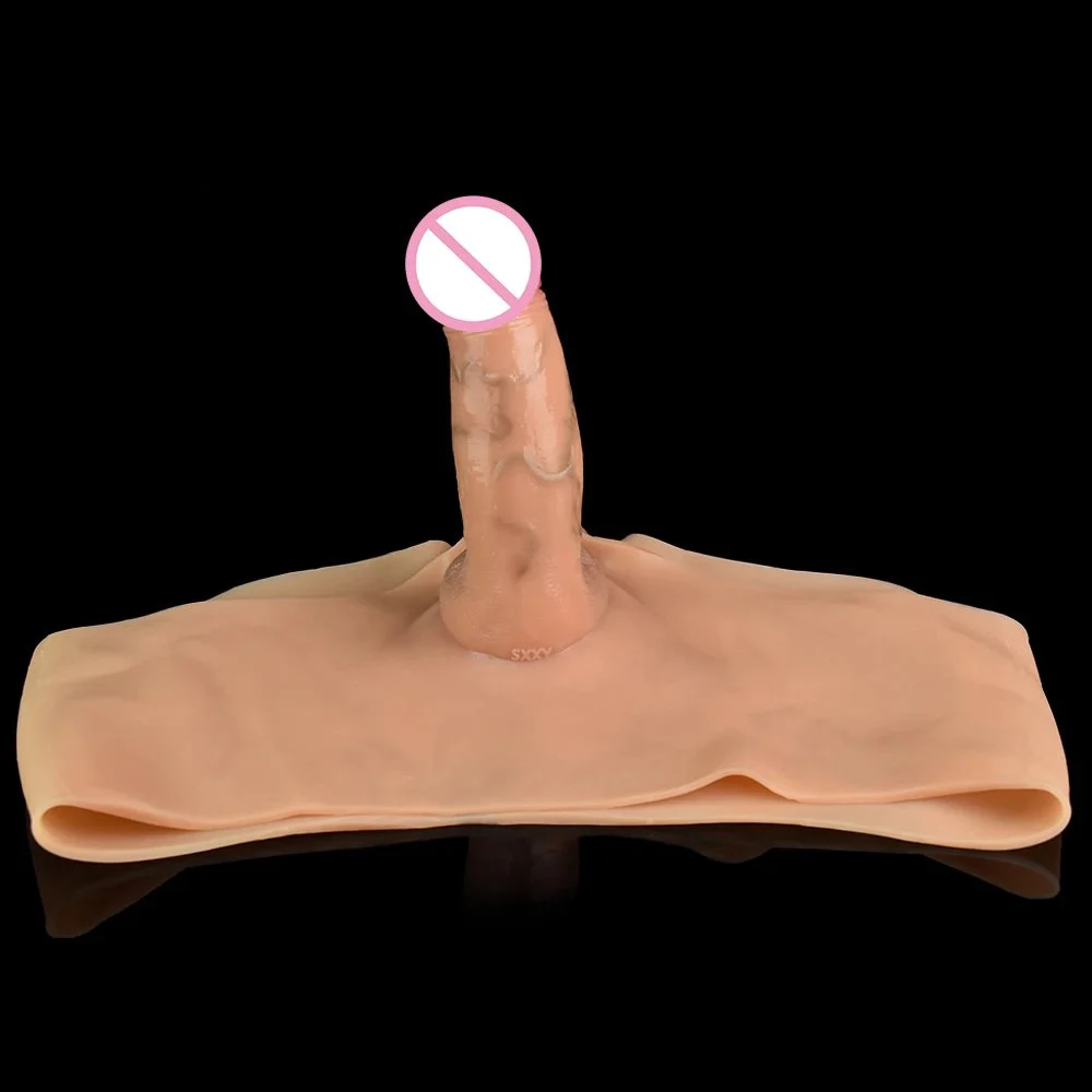 Realistic Wearable Solid Dildo Pants G-Spot Stimulator Lifelike One-Piece Penis Silicone Solid Pants Sex Toys for Lesbian