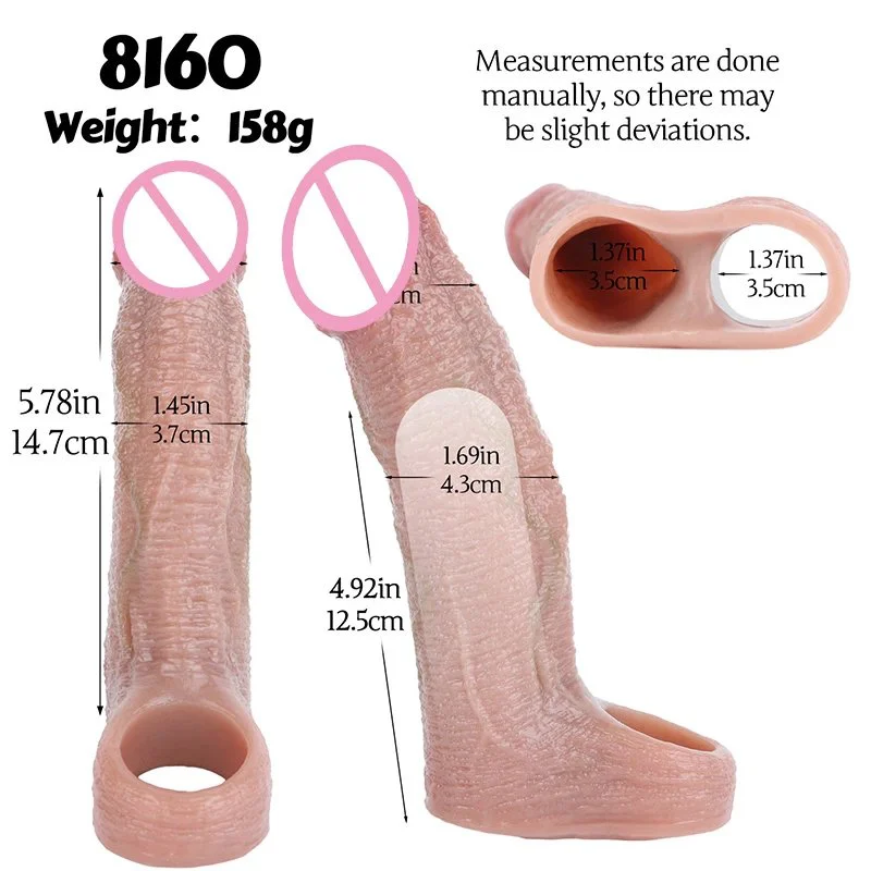 5.78-inch Silicone Penis Sleeve for Effective Enlargement and Lengthening High-Quality Adult Toy