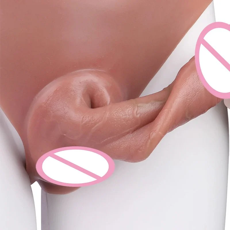 Strap on Ultra Dildo Penis Extend&Enlarge Sleeve Pants Silicone Wearable Hollow Dildo Panties Anal G-Spot Play Sex Toy Men