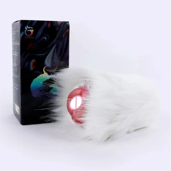 Animal Plush Pussy Male Masturbator Cup Fantasy Silicone and Faux Fur Sex Toys Single Channel Masturbation Cup Anal Pussy