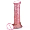 7.87 Inch New Arrival Huge Artificial Animal Horse Sleeve Liquid Platinum Silicone Wearable Penis Dildo for Men