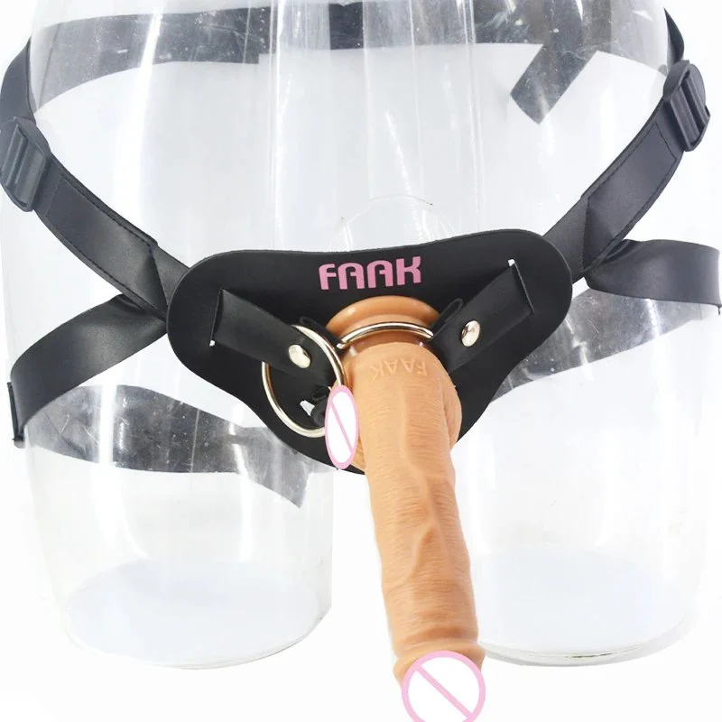 Strapon Realistic Dildo with Belt Lesbian Couple Sex Tool Harness Dildo with Belt Strap on Sex Toy for Couple Pegging
