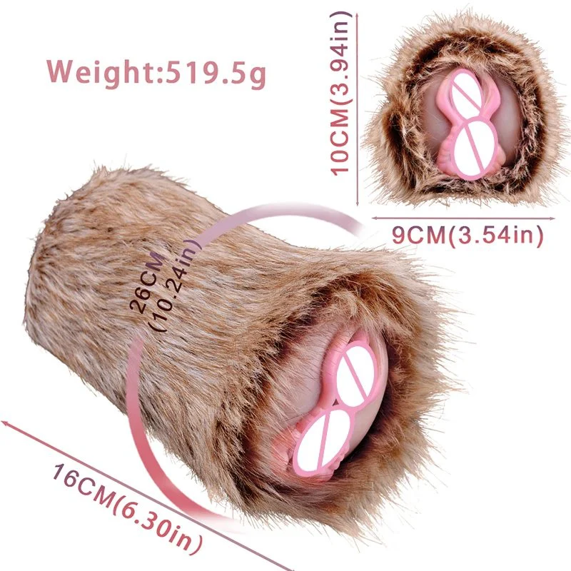 Fantasy Animal Masturbator in Fur for Men Onahole Realistic Vaginal All-Pass Pocket Pussy Stroker Furry Silicone Sex Toys