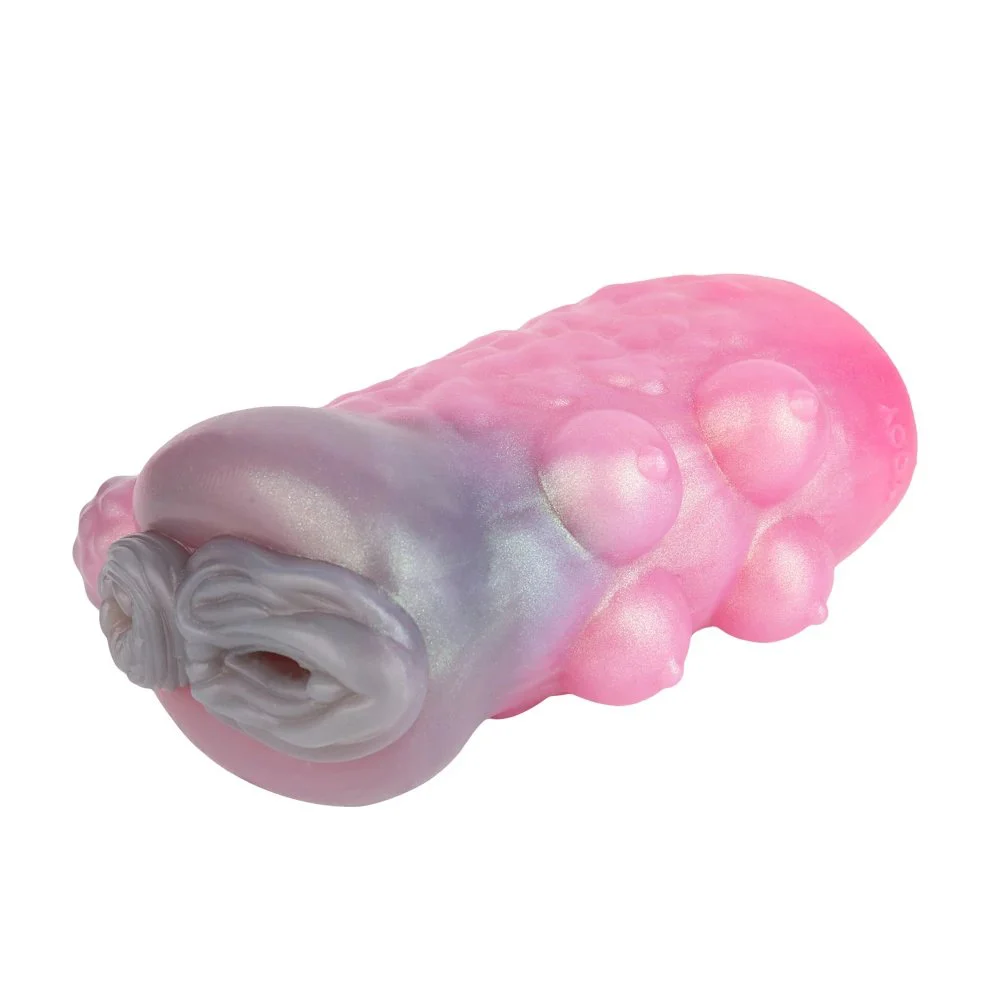 Fantasy Monster Dragon Beast Masturbation Cup Polarized Gold Powder Soft Silicone Vagina Male Masturbator Adult Toys