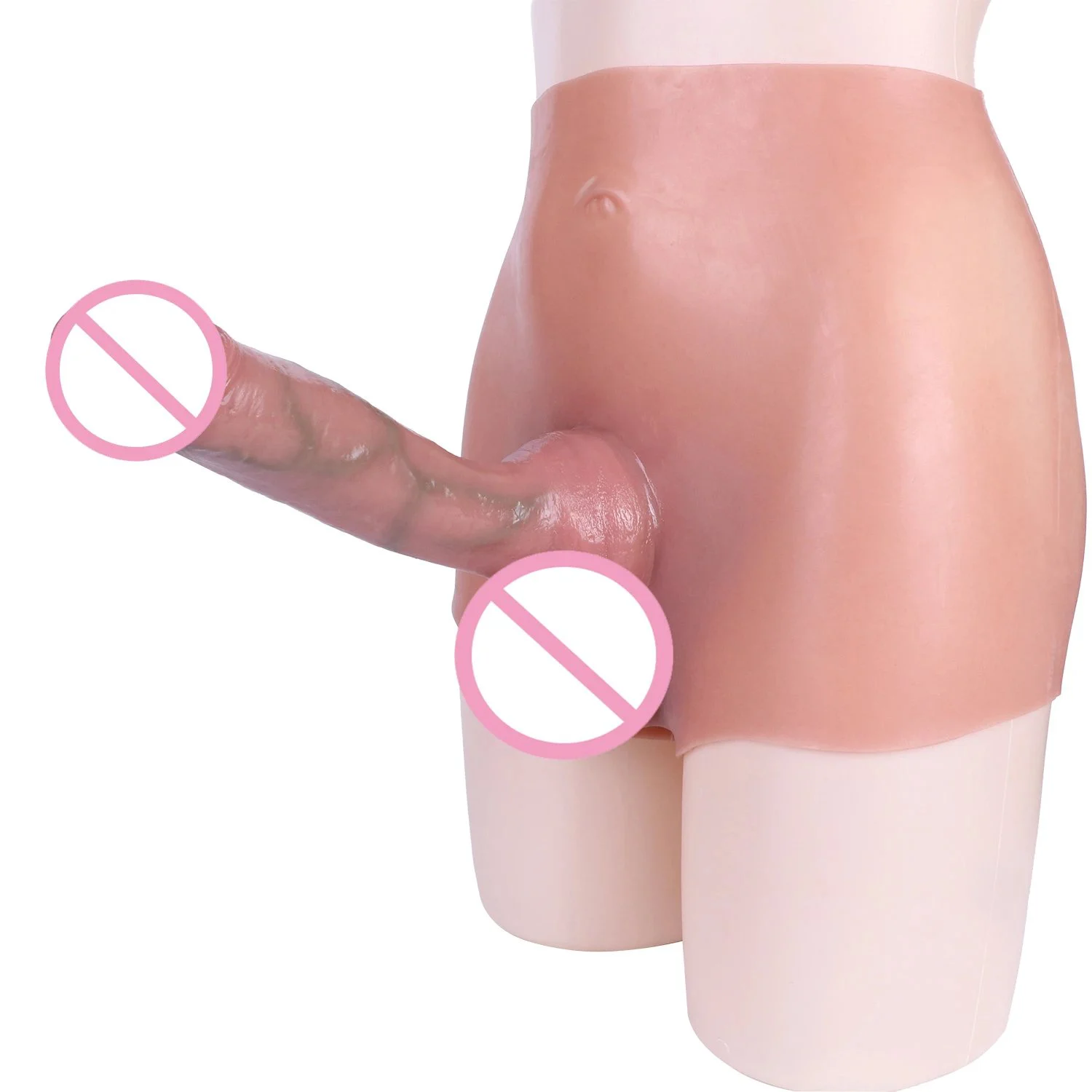 Realistic Dildo Sex Toy Simulation Penis Werable Pants Real Skin Feeling Realistic Silicone Sleeve Hollow Dildo Pants