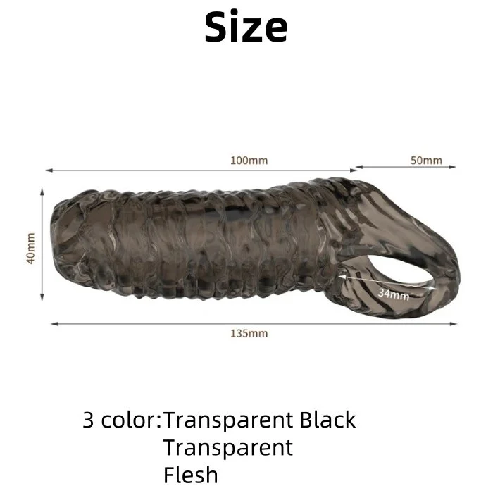 Adult Men's Triple Penis Sleeve Vibrator Enhancer for Enlarged Sex Toys