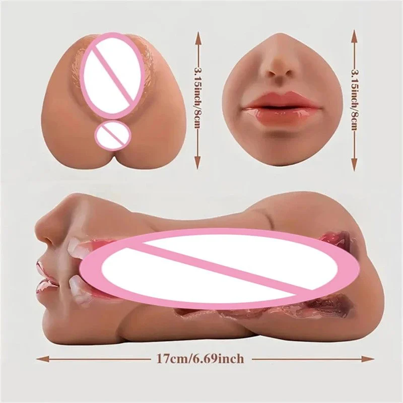 3 in 1 Sex Toys Men Masturbation Realistic Vagina Pocket Pussie Mouth Male Masturbator
