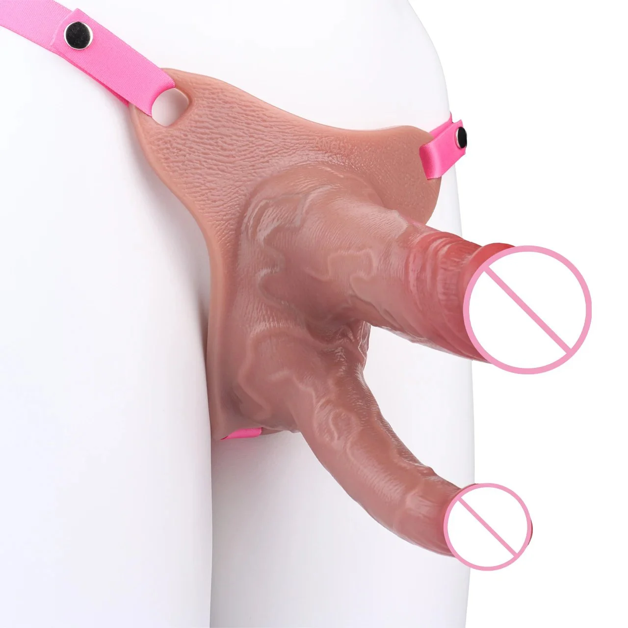 Silicone Solid&Hollow Dildo Integrated Double Head Strapon Penis Sleeve Penis Sex Toy for Men Women Adult