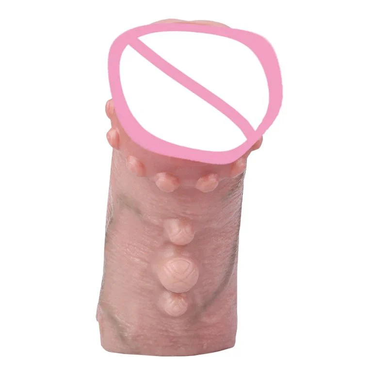 Beads Design Realistic Penis Sleeve With Anti-drop Silicone Realistic Male Cock Cover for Men Dick Enlargement Adult Sex