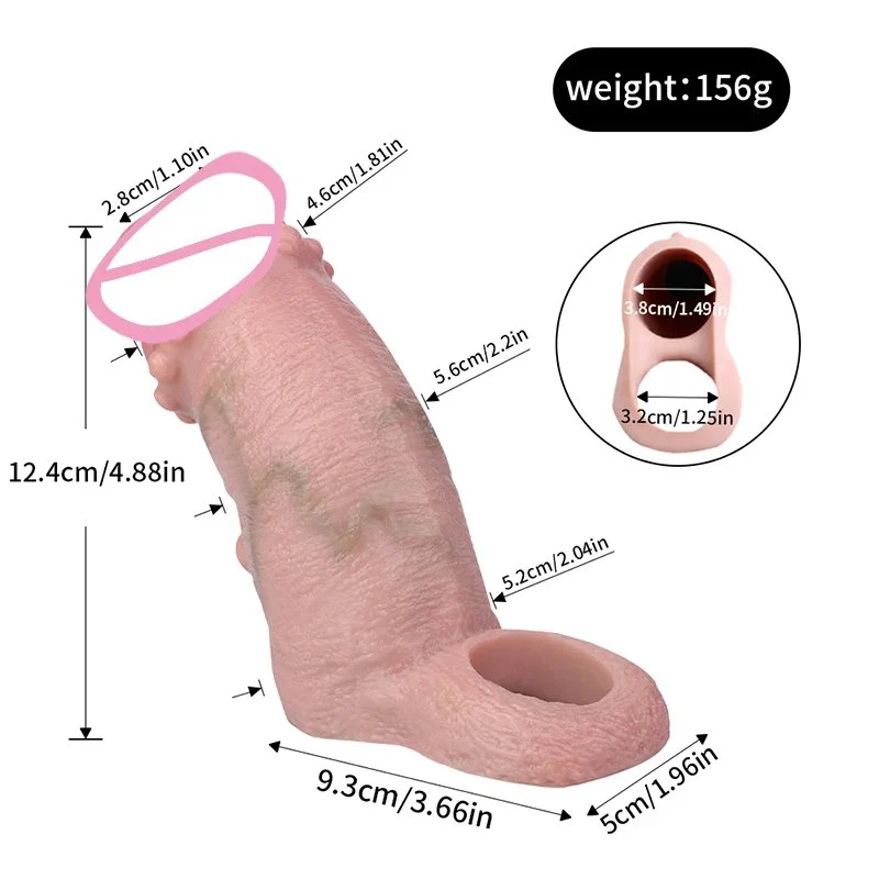 Beads Design Realistic Penis Sleeve With Anti-drop Silicone Realistic Male Cock Cover for Men Dick Enlargement Adult Sex
