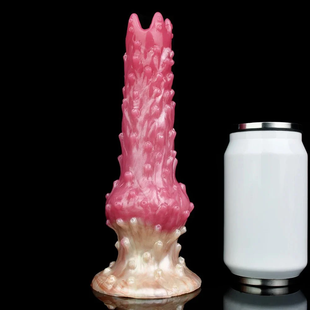 Ovipositor Sex Toys with Five Eggs Platinum Silicone Ovipositor Dildo alien Cock Egg-Laying Fascination Toy