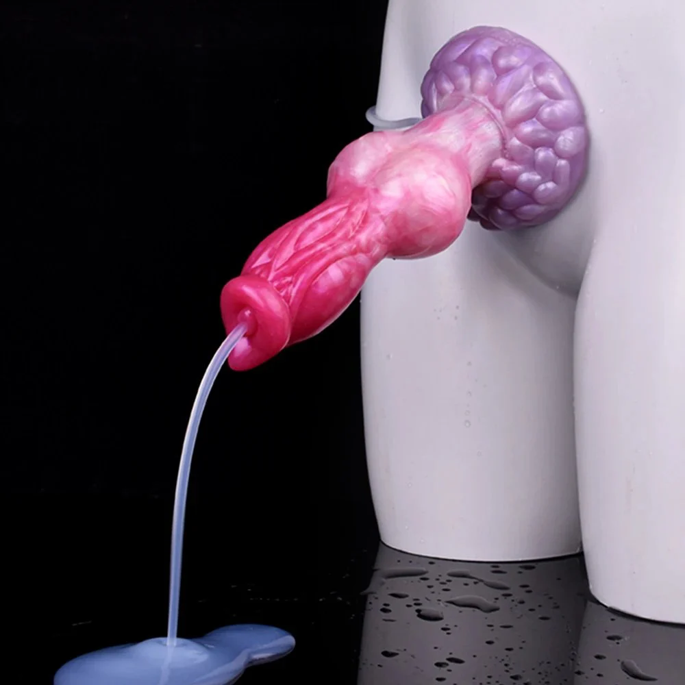 Soft Silicone Squirting Dildo Equipped with Injector and Pump 669g Realistic Dildo Adult Sex Toys