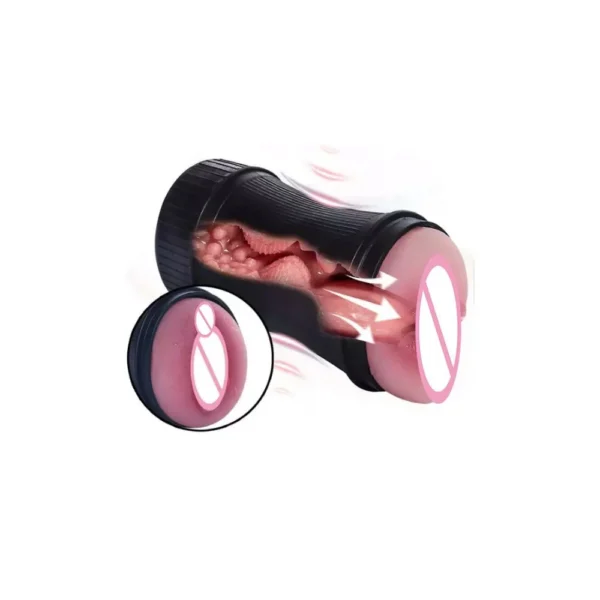 2 in 1 Men Masturbator Cup Deep Throat With Tongue Realistic Vagina Pussy Sex Toys Soft Gel for Men Adult Sex Shop
