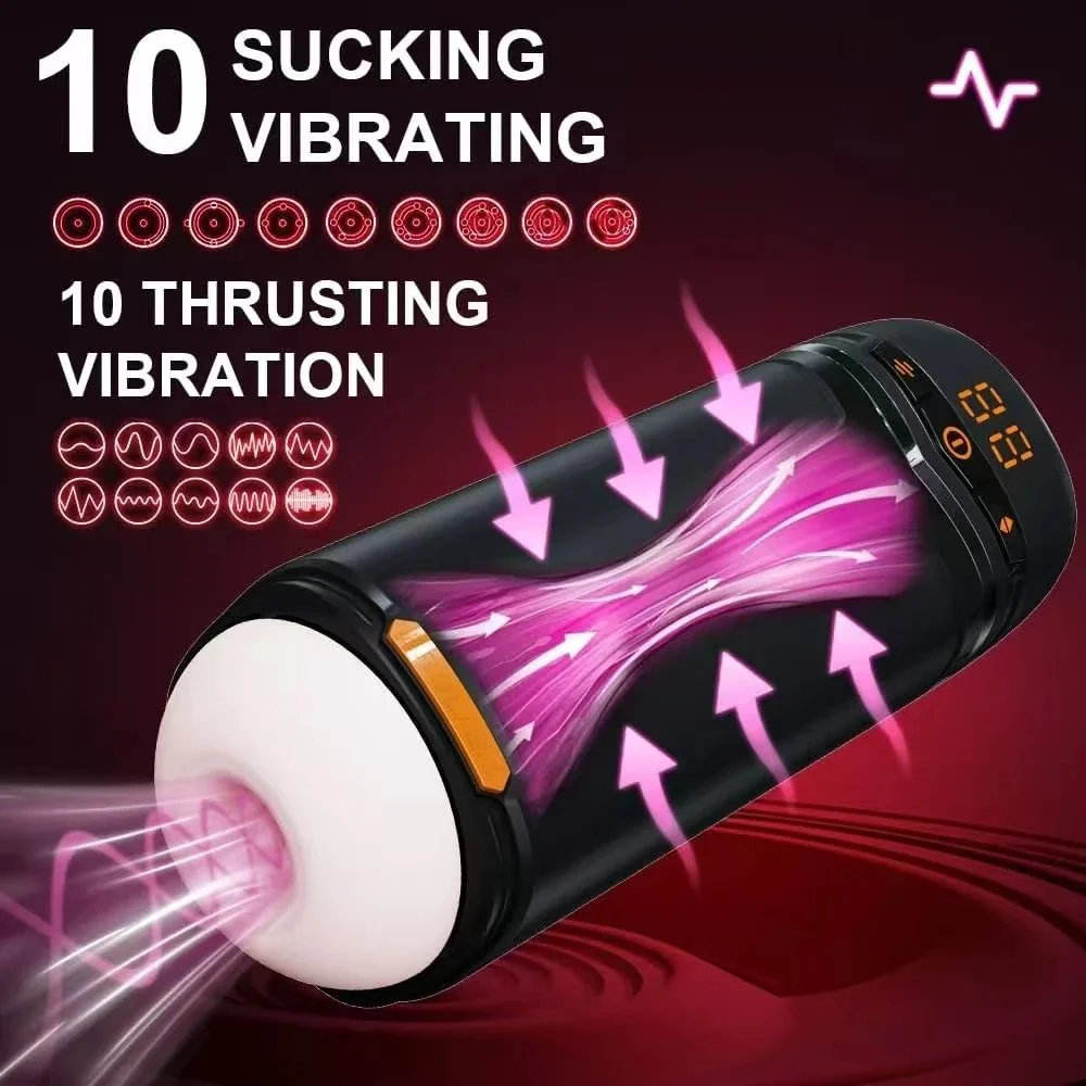 10 Frequency Automatic Thrusting Sucking Vibration Male Masturbation Machine Sex Toys Men