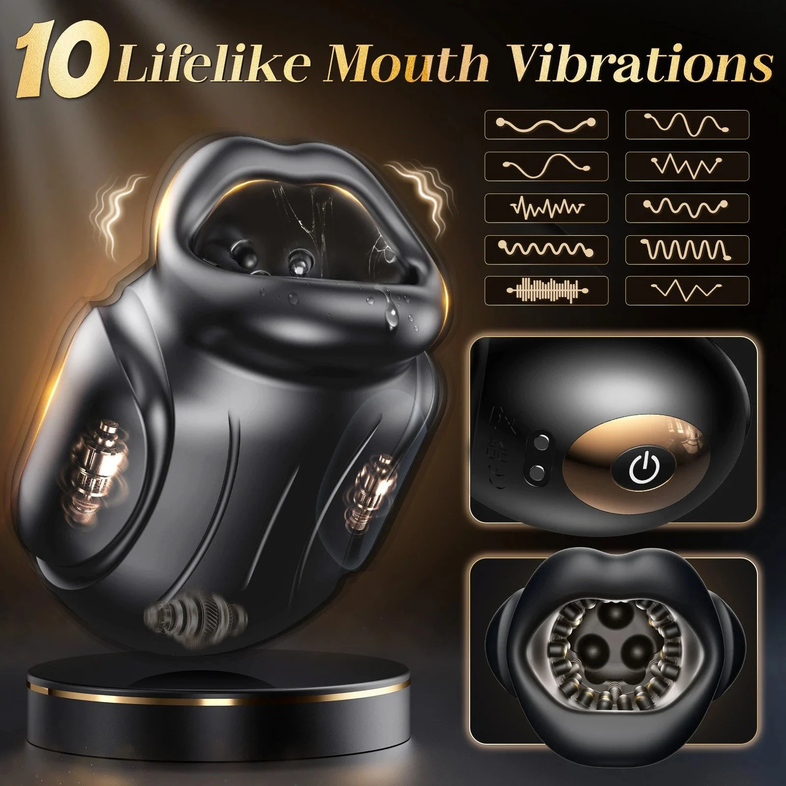 10 Modes Lifelike App Masturbation Cup Automatic Open Mouth Oral Sex Toy for Male