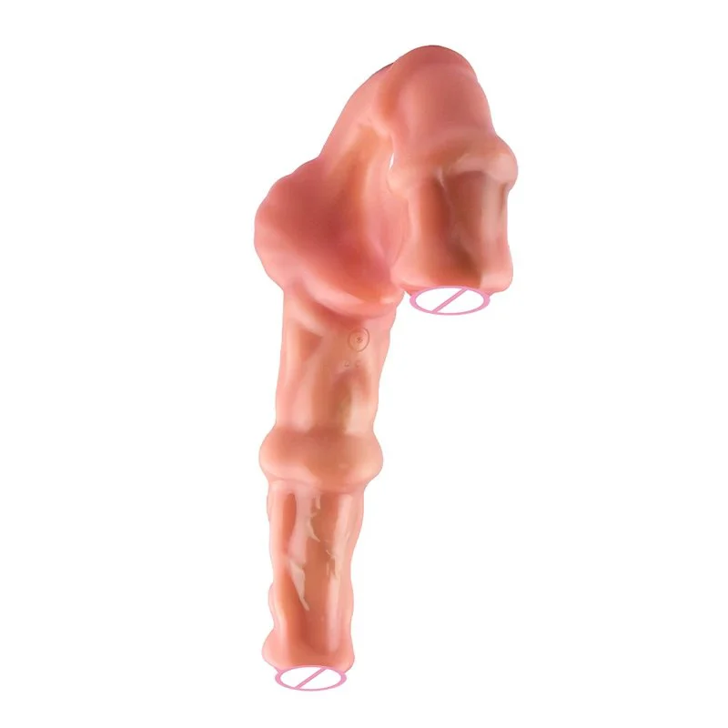 Wearable Double-headed Vibrating Penis Has Three Built-in Motors, a Heating Plate on the Head for Heating