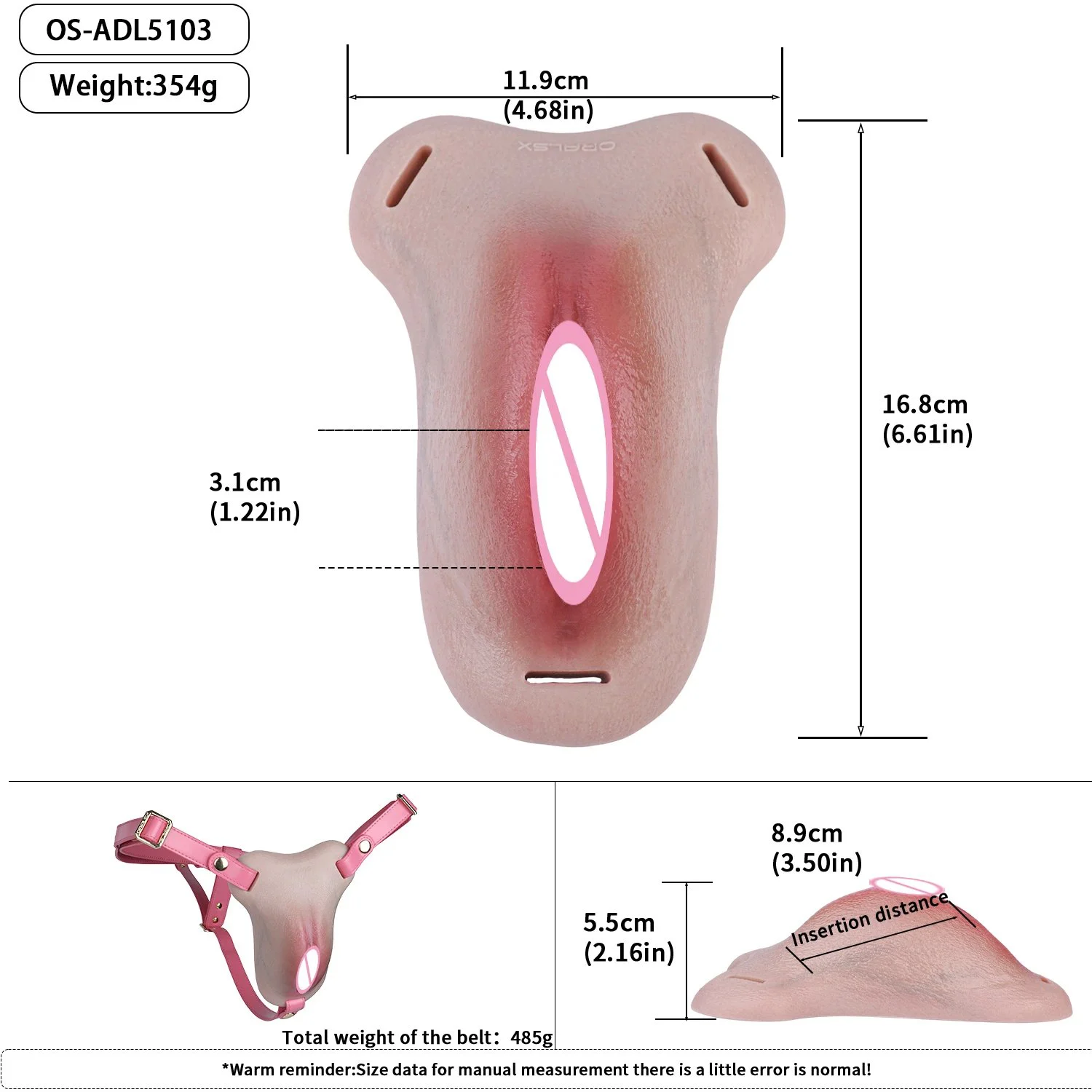 Wearable with Insertable Silicone Vagina Deeply Integrated Hyper-Realistic Insertable Vagina Suitable for Gay Men and Males