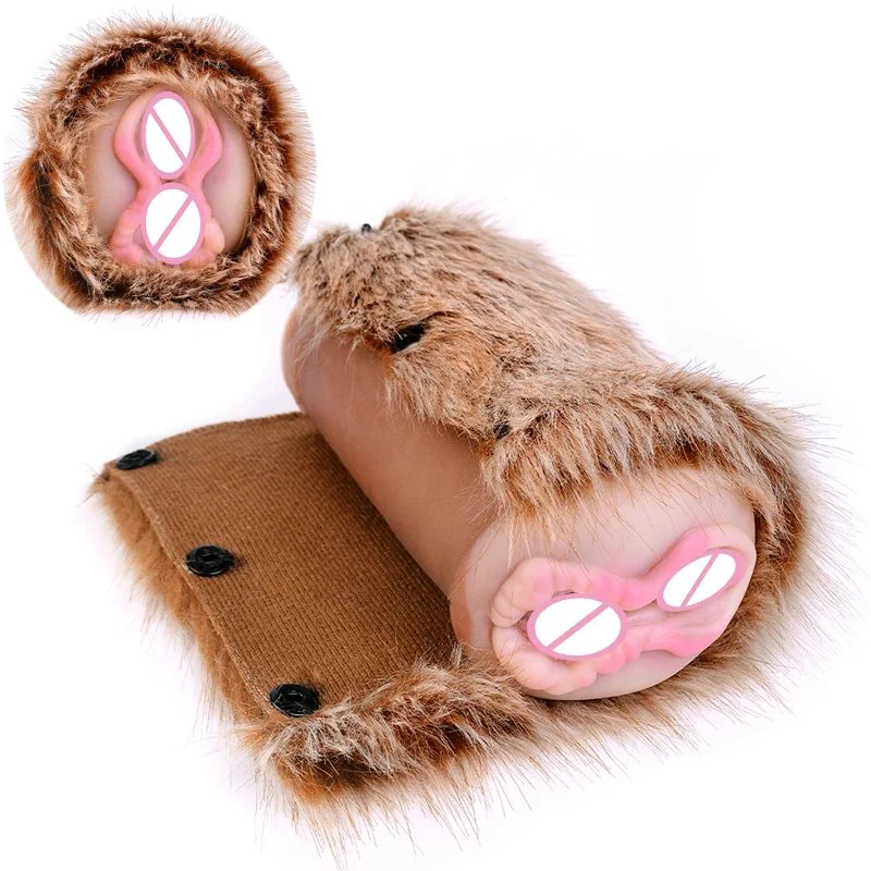 Fantasy Animal Masturbator in Fur for Men Onahole Realistic Vaginal All-Pass Pocket Pussy Stroker Furry Silicone Sex Toys